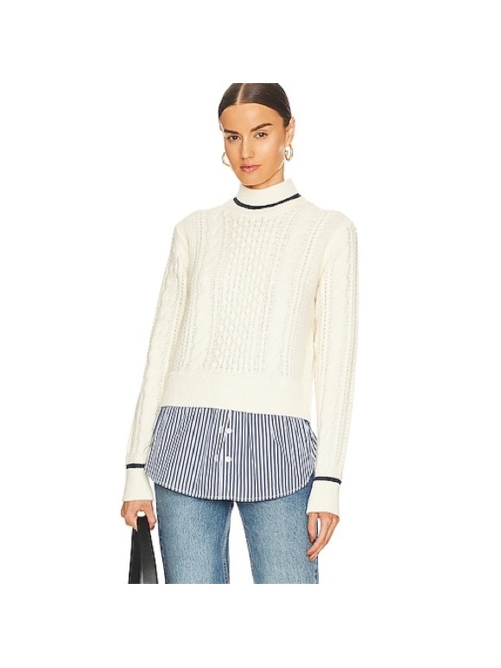 Veronica Beard Mixed Media Fritz Sweater
